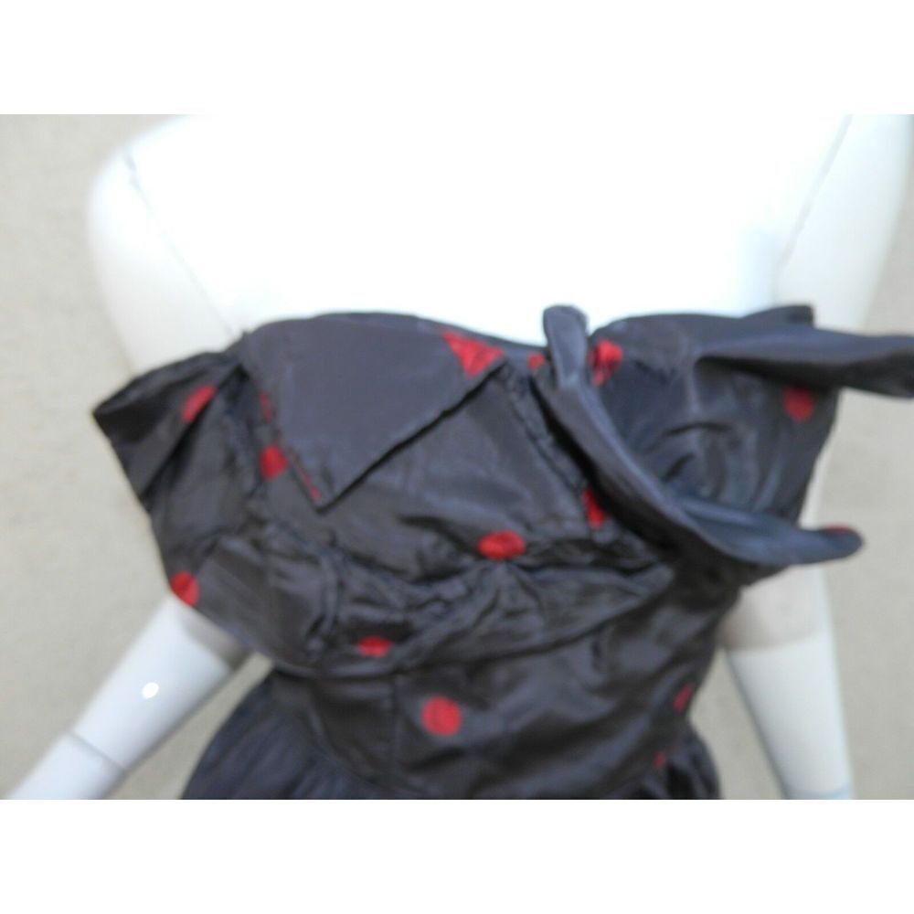 CEIL CHAPMAN‎  Pinup Dress Blue Red Cherries Vintage Rockabilty Size Small - Picture 8 of 14